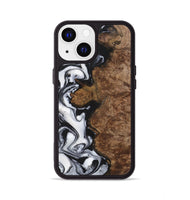 iPhone 13 Wood+Resin Phone Case - Aaron (Black & White, 723252)