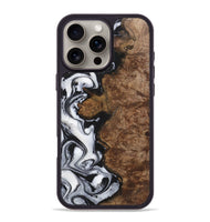 iPhone 16 Pro Max Wood+Resin Phone Case - Aaron (Black & White, 723252)