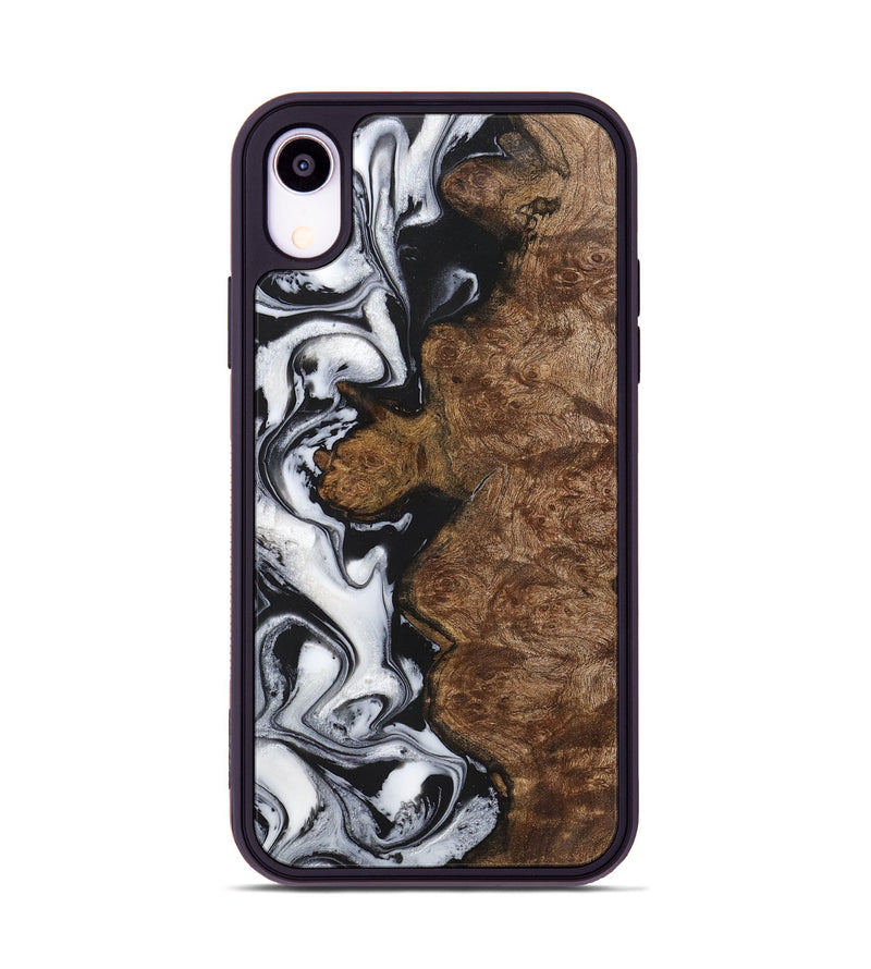 iPhone Xr Wood+Resin Phone Case - Aaron (Black & White, 723252)