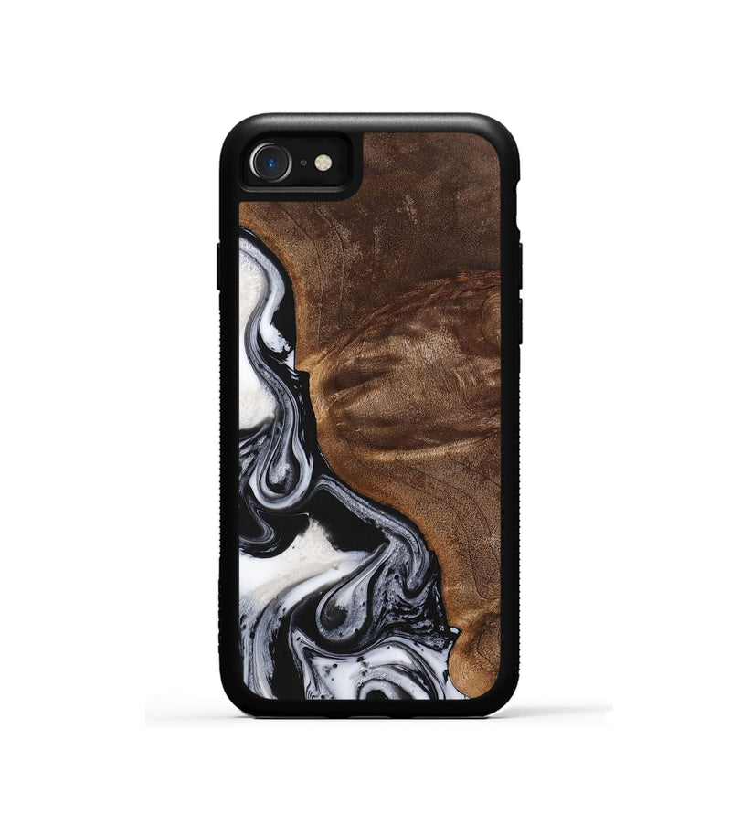 iPhone SE Wood+Resin Phone Case - Jennifer (Black & White, 723253)