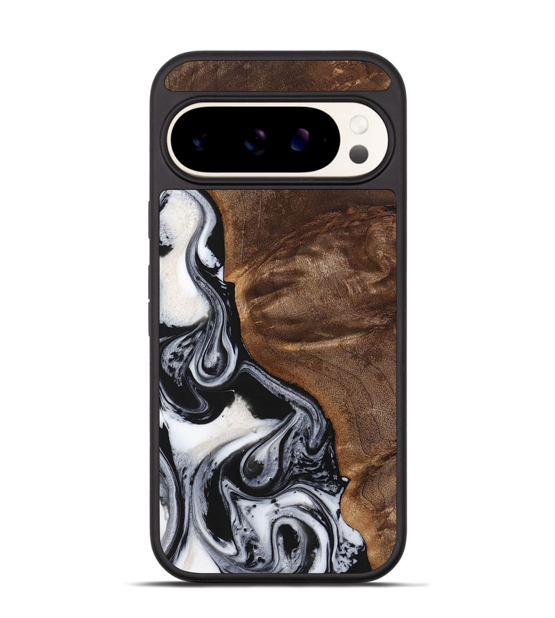 Pixel 9 Wood+Resin Phone Case - Jennifer (Black & White, 723253)