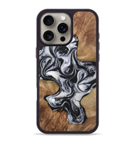 iPhone 16 Pro Max Wood+Resin Phone Case - Helen (Black & White, 723254)