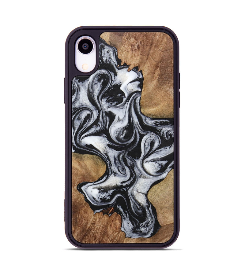 iPhone Xr Wood+Resin Phone Case - Helen (Black & White, 723254)