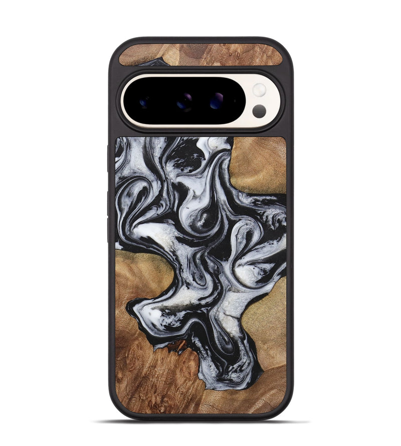 Pixel 9 Wood+Resin Phone Case - Helen (Black & White, 723254)