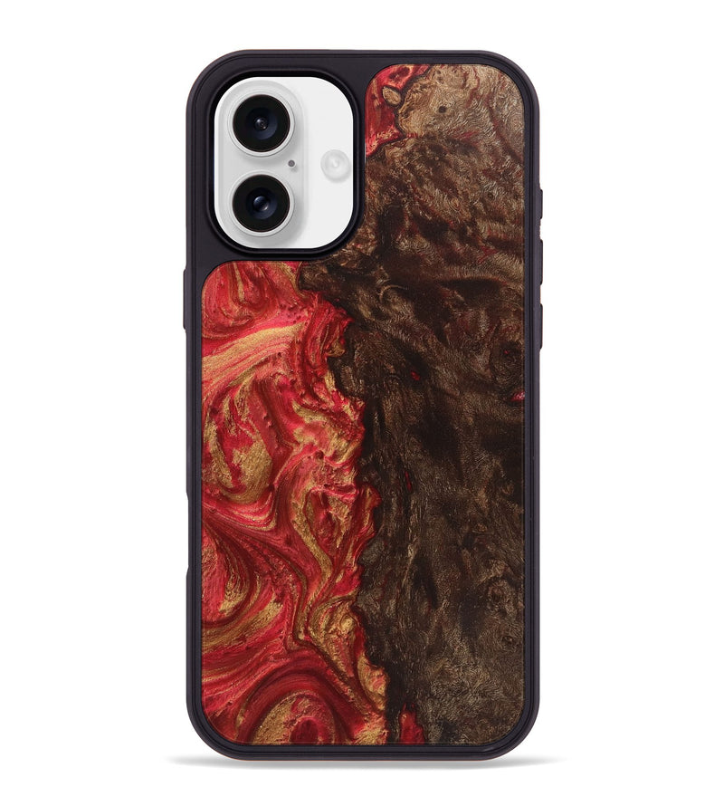 iPhone 16 Plus Wood Phone Case - Amir (Red, 723266)