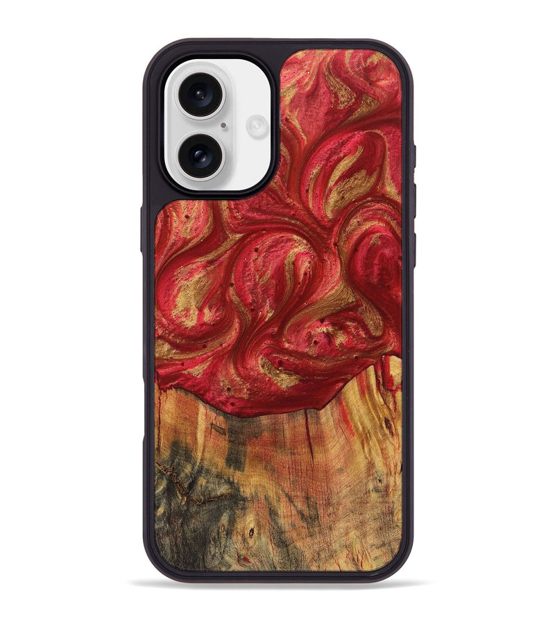 iPhone 16 Plus Wood Phone Case - Major (Red, 723268)