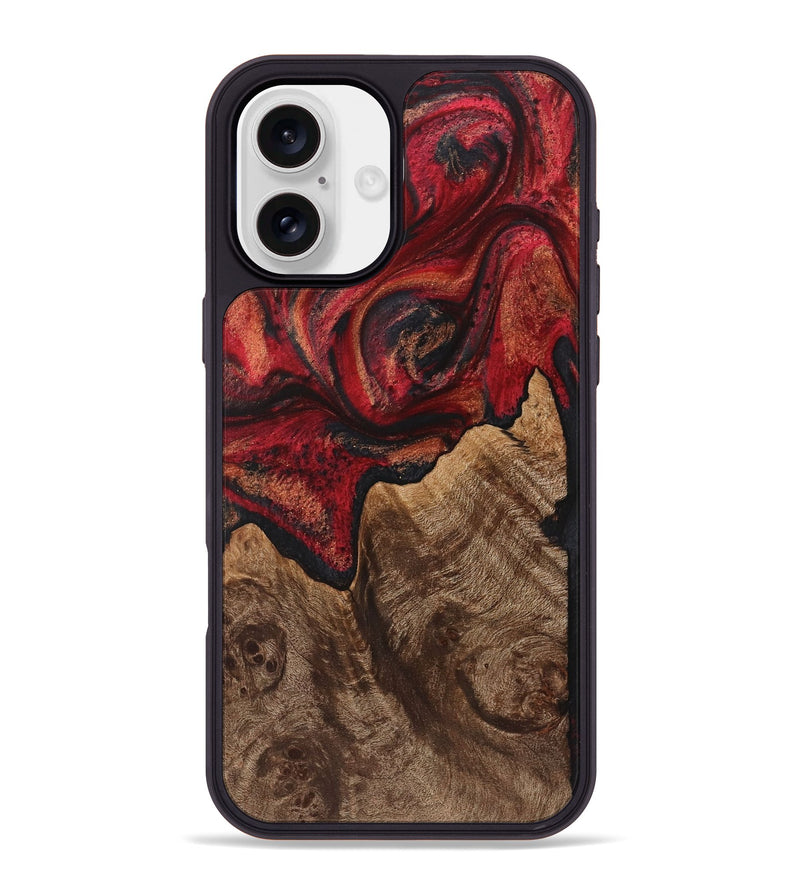 iPhone 16 Plus Wood Phone Case - Asia (Red, 723272)