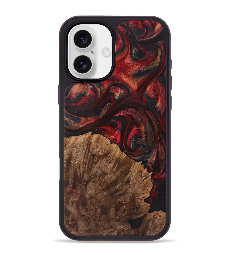 iPhone 16 Plus Wood Phone Case - Tammy (Red, 723273)