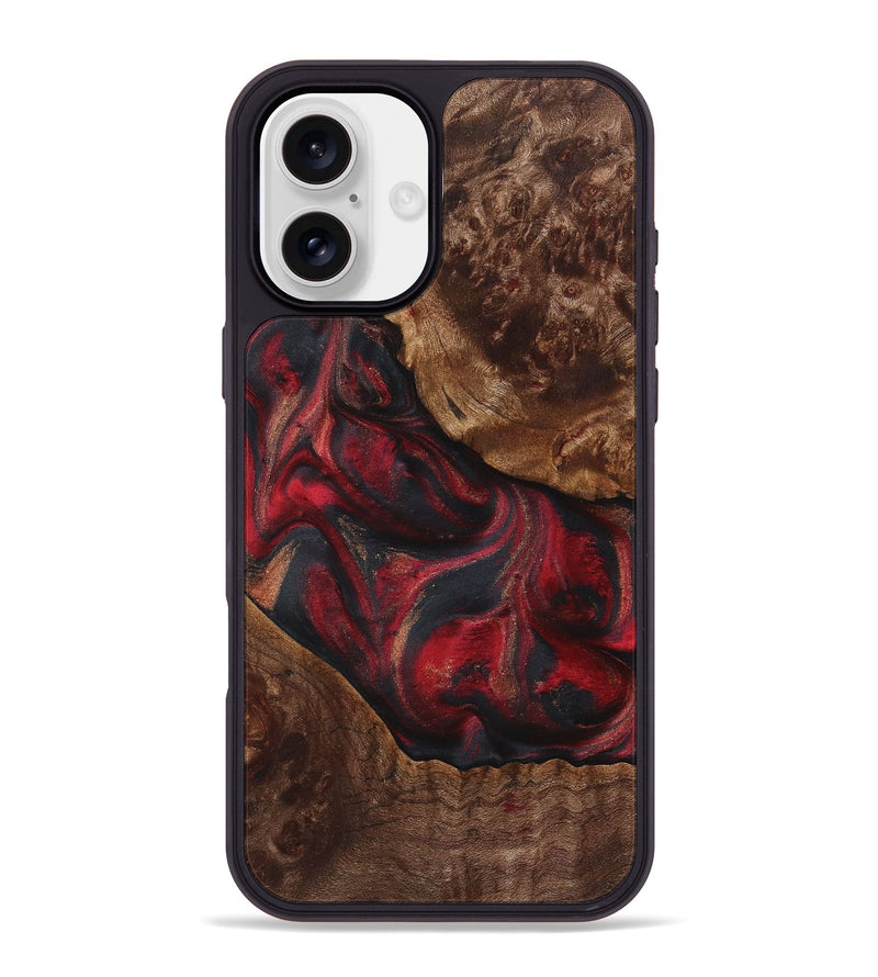 iPhone 16 Plus Wood Phone Case - Felicia (Red, 723276)