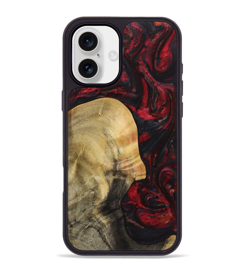 iPhone 16 Plus Wood Phone Case - Candice (Red, 723279)