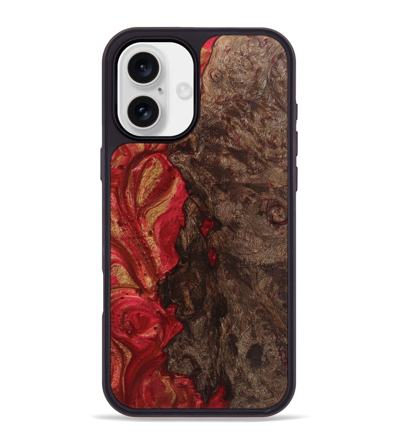 iPhone 16 Plus Wood Phone Case - Stacy (Red, 723282)