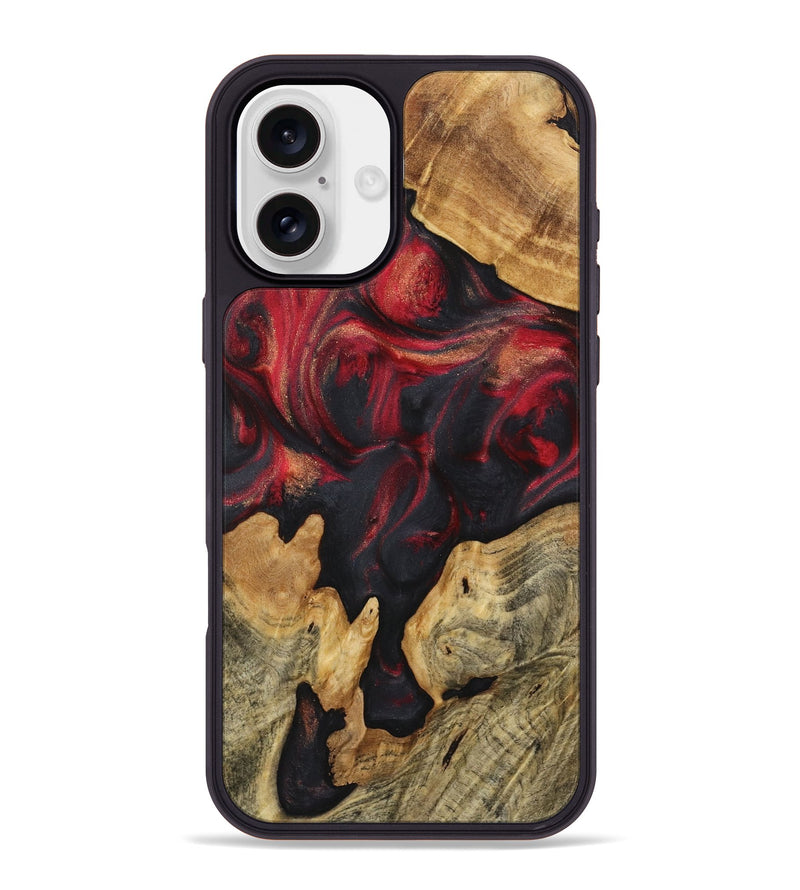 iPhone 16 Plus Wood Phone Case - Breanna (Red, 723283)