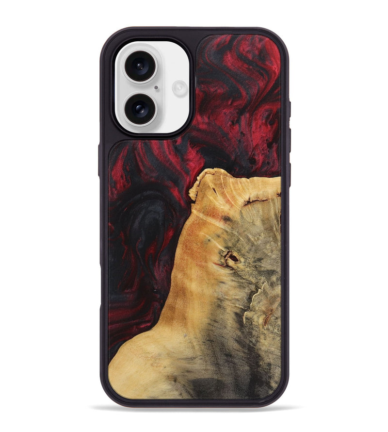 iPhone 16 Plus Wood Phone Case - Tracy (Red, 723286)