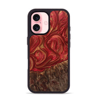 iPhone 16 Wood Phone Case - Damian (Red, 723290)