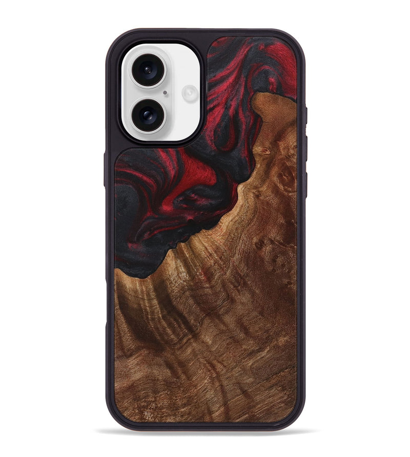 iPhone 16 Plus Wood Phone Case - Mildred (Red, 723291)