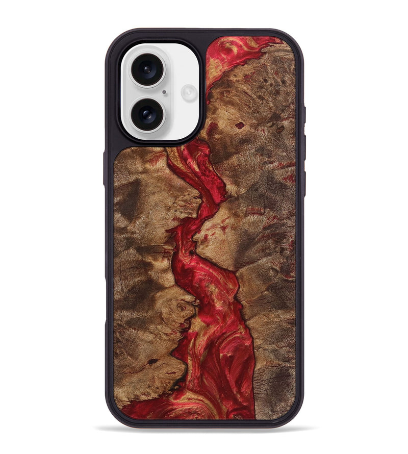 iPhone 16 Plus Wood Phone Case - Fannie (Red, 723298)