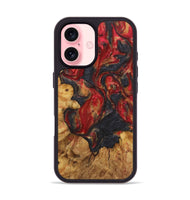 iPhone 16 Wood Phone Case - Damian (Red, 723302)