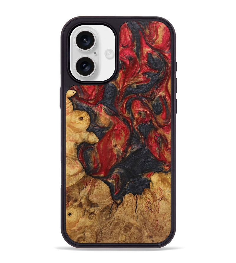 iPhone 16 Plus Wood Phone Case - Damian (Red, 723302)