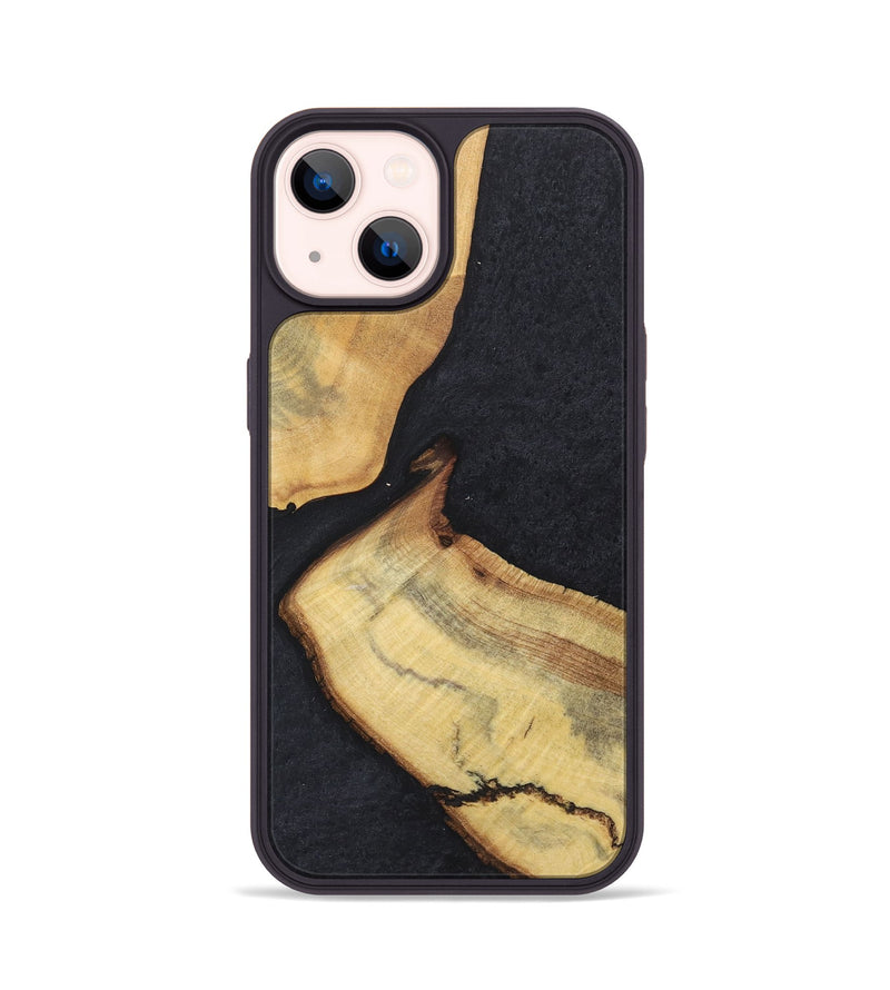 iPhone 14 Wood Phone Case - Wendi (Pure Black, 723308)