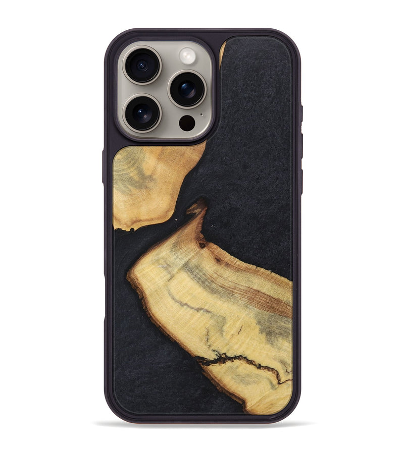 iPhone 16 Pro Max Wood Phone Case - Wendi (Pure Black, 723308)