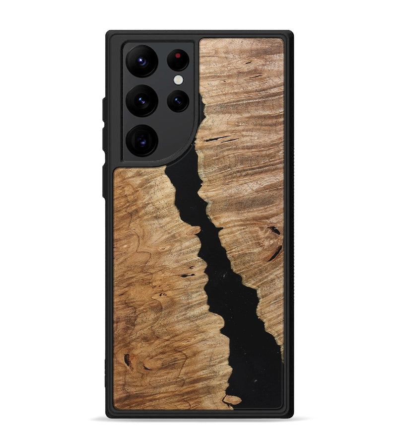 Galaxy S22 Ultra Wood Phone Case - Iris (Pure Black, 723309)