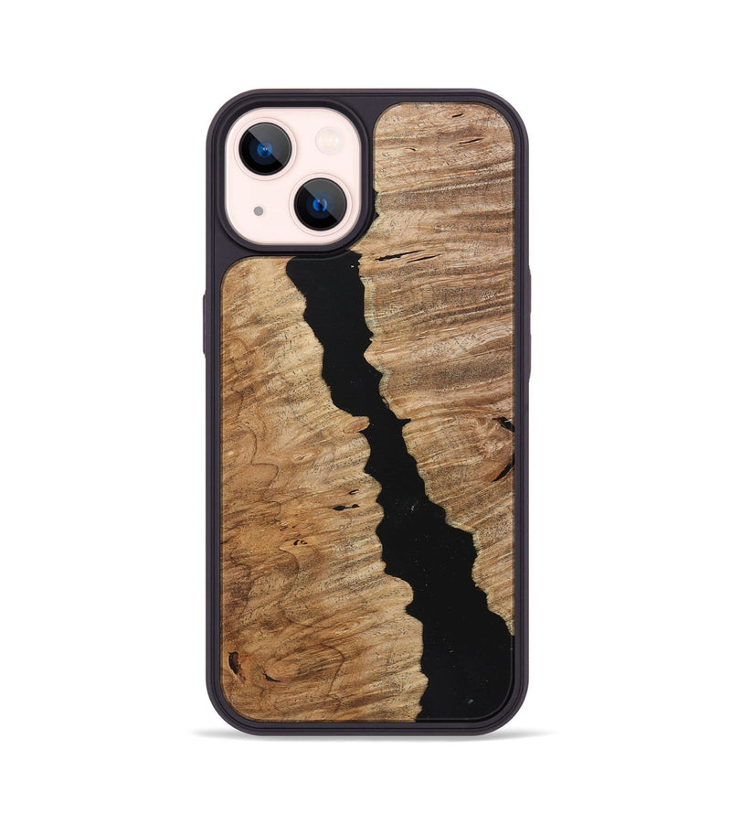 iPhone 14 Wood Phone Case - Iris (Pure Black, 723309)