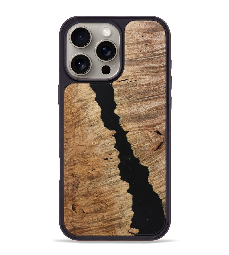 iPhone 16 Pro Max Wood Phone Case - Iris (Pure Black, 723309)