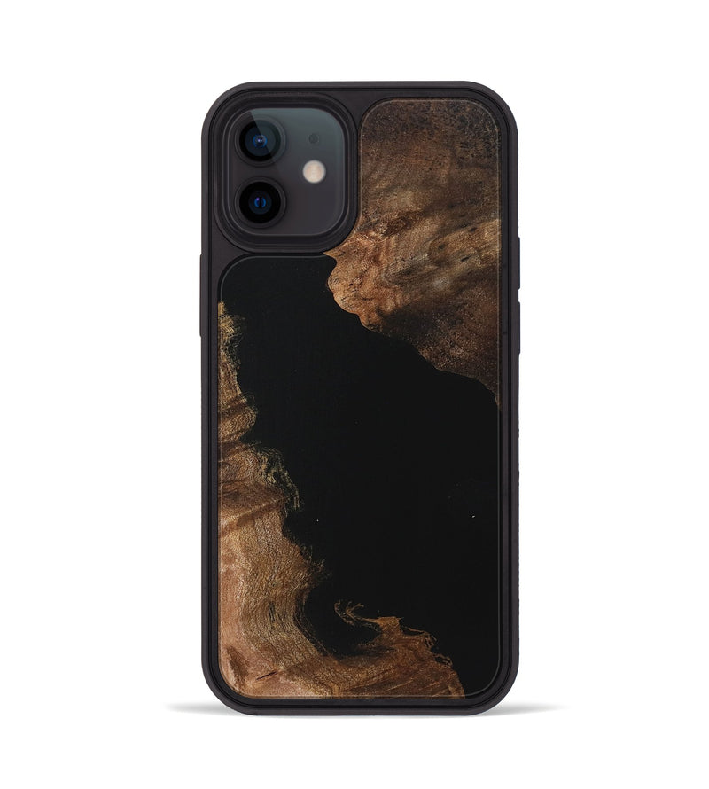 iPhone 12 Wood Phone Case - Gladys (Pure Black, 723311)