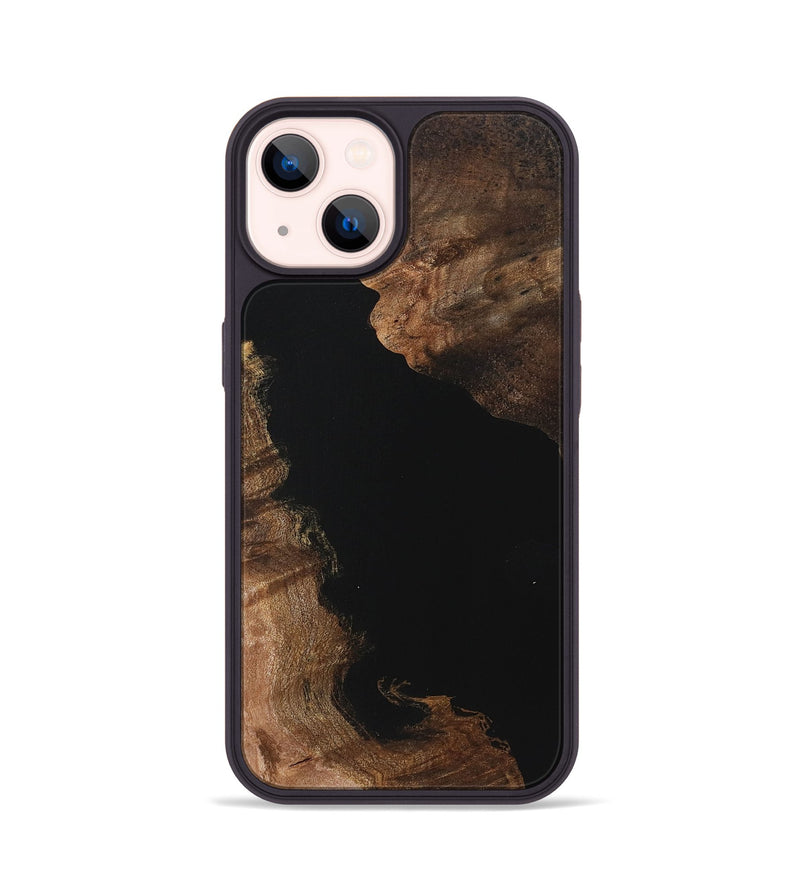 iPhone 14 Wood Phone Case - Gladys (Pure Black, 723311)