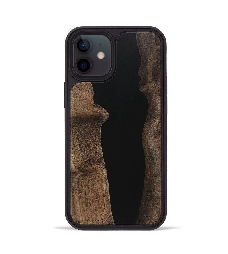 iPhone 12 Wood Phone Case - Maddox (Pure Black, 723315)