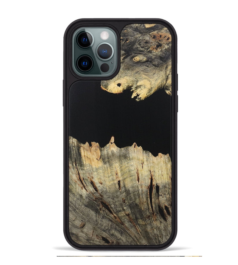 iPhone 12 Pro Max Wood Phone Case - Mallory (Pure Black, 723316)