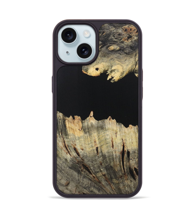 iPhone 15 Wood Phone Case - Mallory (Pure Black, 723316)