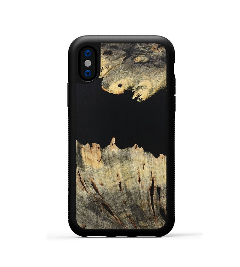 iPhone Xs Wood Phone Case - Mallory (Pure Black, 723316)