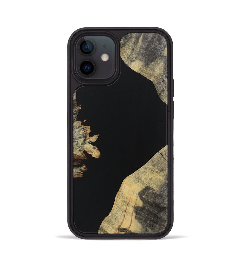 iPhone 12 Wood Phone Case - Penelope (Pure Black, 723317)