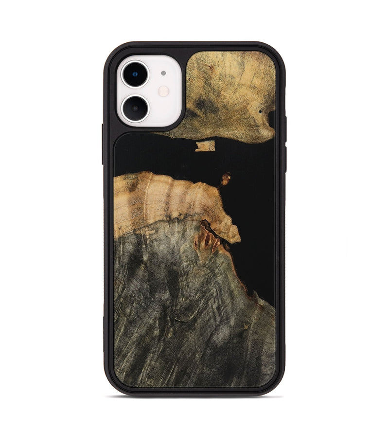 iPhone 11 Wood Phone Case - Mary (Pure Black, 723326)