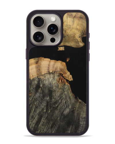 iPhone 15 Pro Max Wood Phone Case - Mary (Pure Black, 723326)