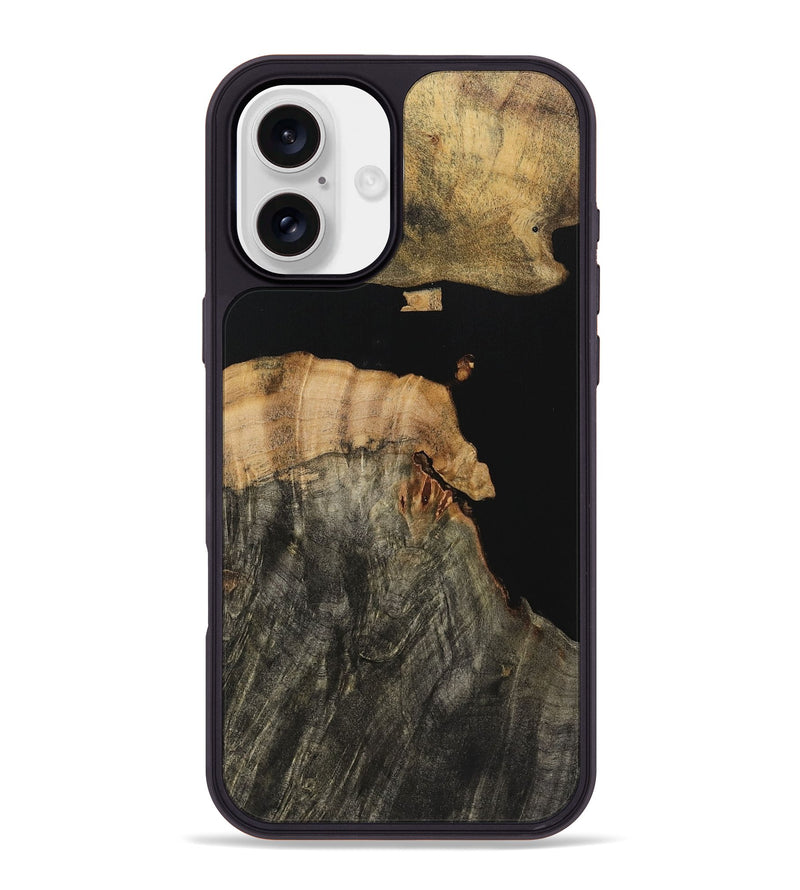 iPhone 16 Plus Wood Phone Case - Mary (Pure Black, 723326)