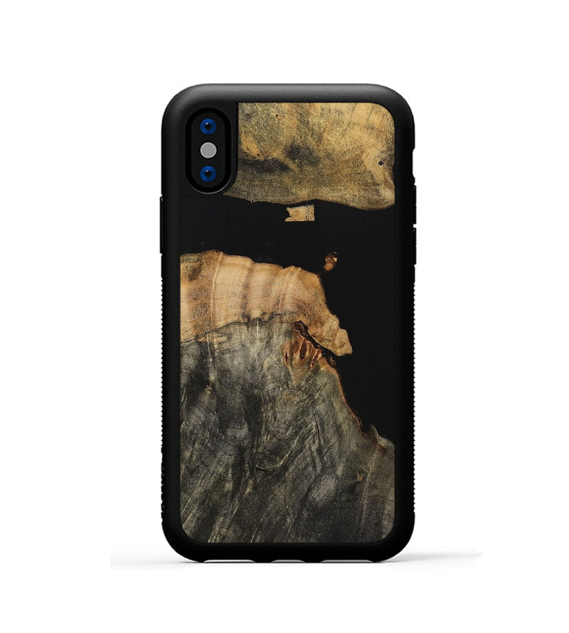 iPhone Xs Wood Phone Case - Mary (Pure Black, 723326)