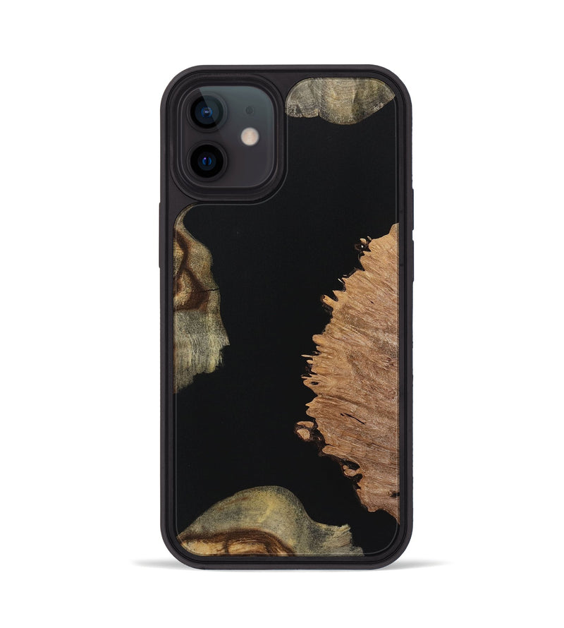 iPhone 12 Wood Phone Case - Jaslene (Pure Black, 723327)