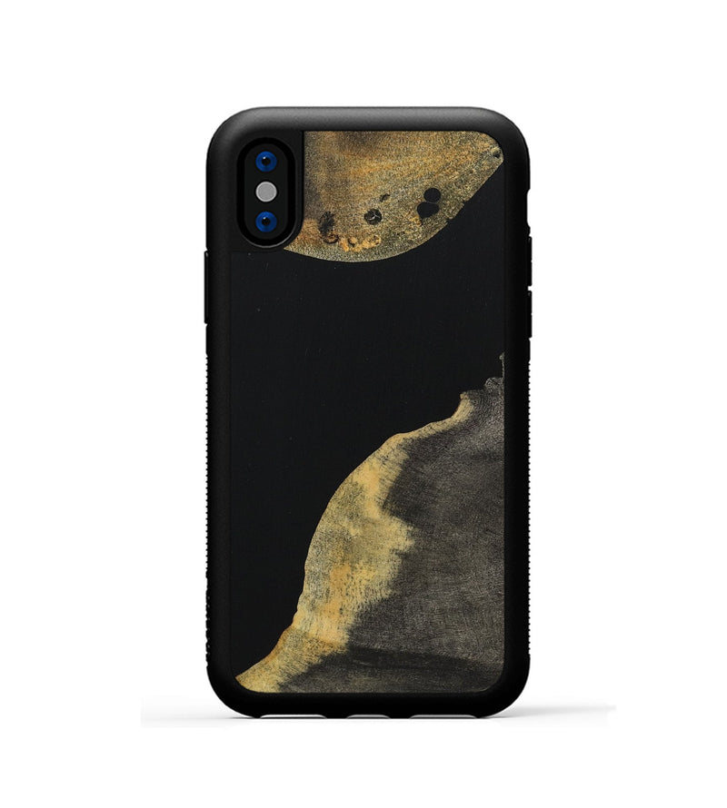 iPhone Xs Wood Phone Case - Zane (Pure Black, 723329)