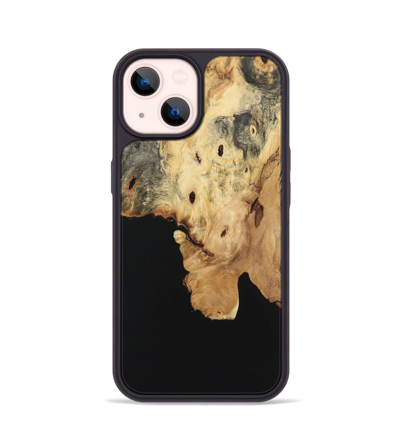 iPhone 14 Wood Phone Case - Amara (Pure Black, 723330)