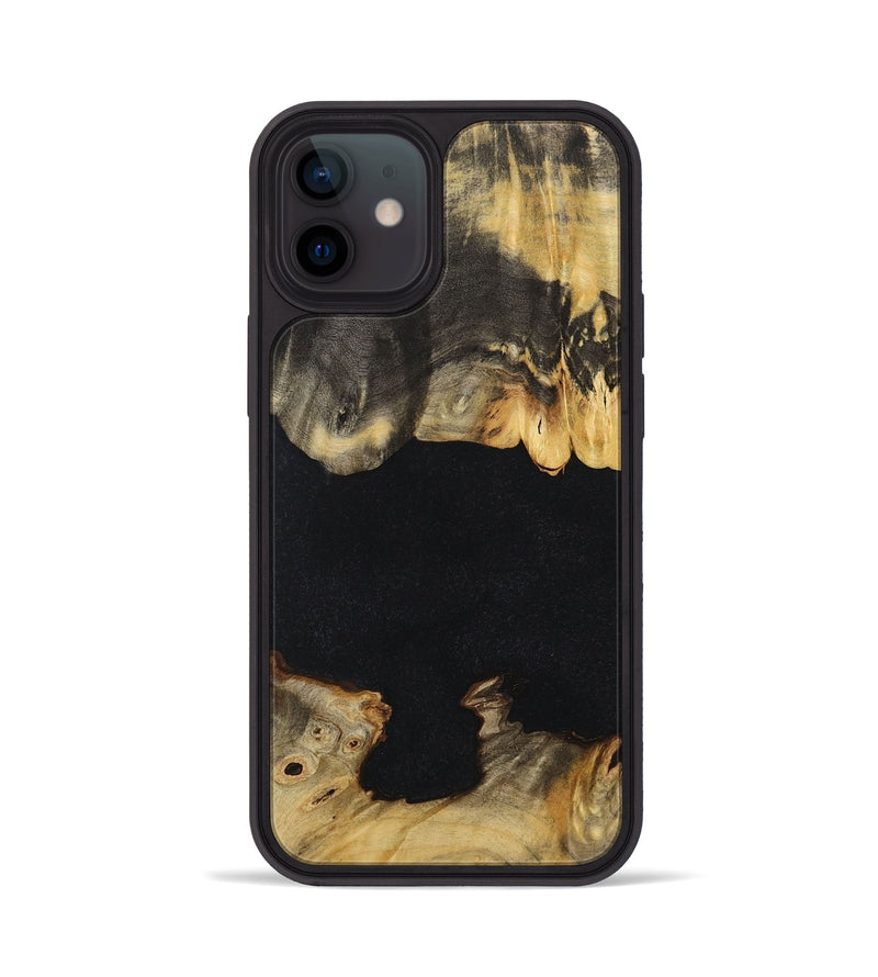 iPhone 12 Wood Phone Case - Casey (Pure Black, 723338)