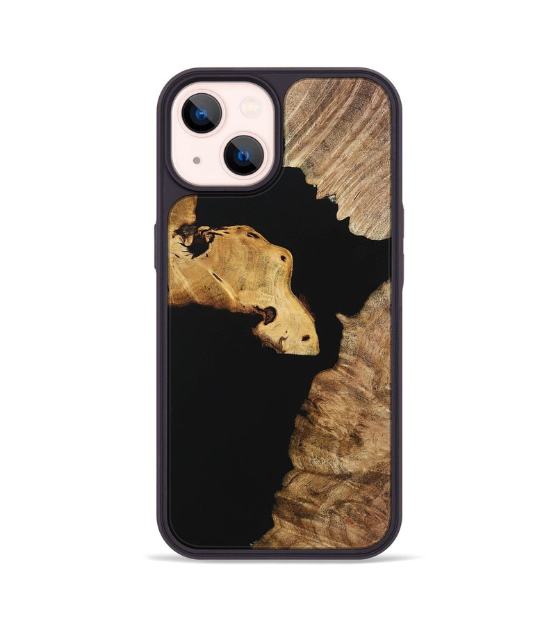 iPhone 14 Wood Phone Case - Kerri (Pure Black, 723340)