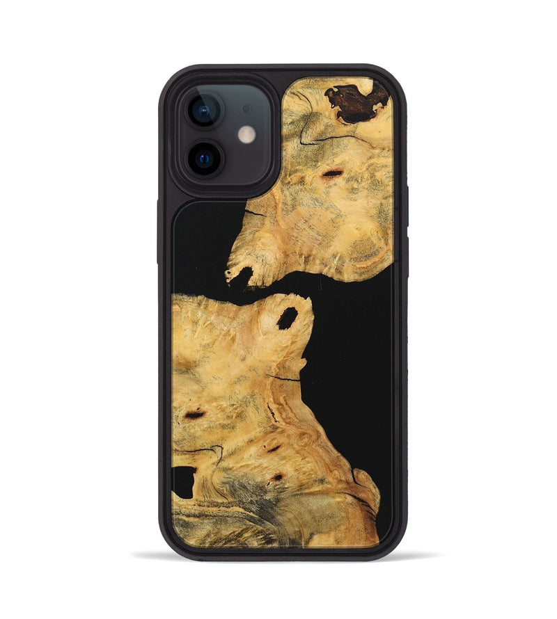 iPhone 12 Wood Phone Case - Lois (Pure Black, 723341)