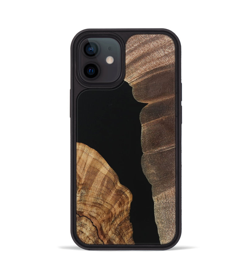 iPhone 12 Wood Phone Case - Antoinette (Pure Black, 723343)