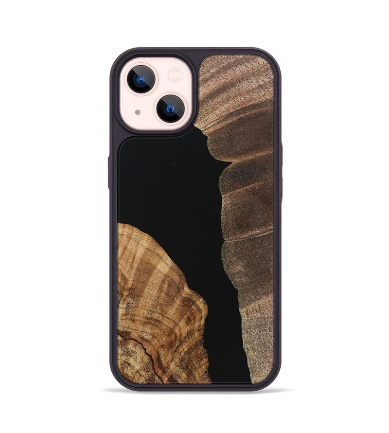 iPhone 14 Wood Phone Case - Antoinette (Pure Black, 723343)