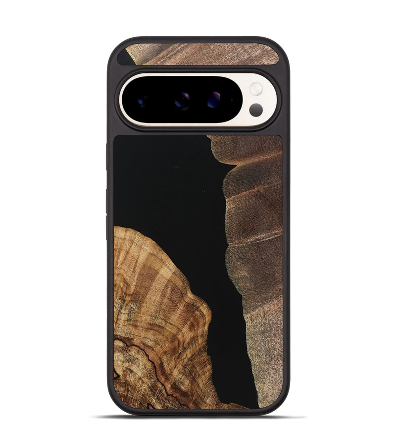 Pixel 9 Wood Phone Case - Antoinette (Pure Black, 723343)