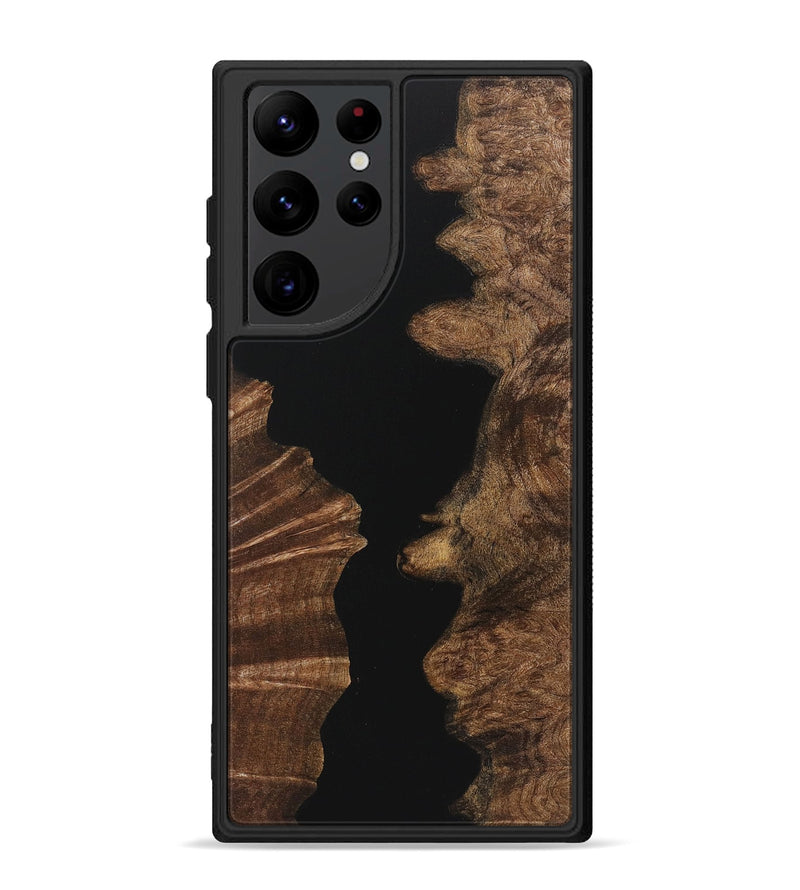 Galaxy S22 Ultra Wood Phone Case - Ashanti (Pure Black, 723346)