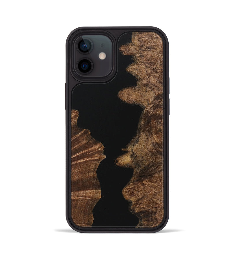 iPhone 12 Wood Phone Case - Ashanti (Pure Black, 723346)