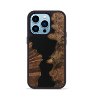 iPhone 14 Pro Wood Phone Case - Ashanti (Pure Black, 723346)